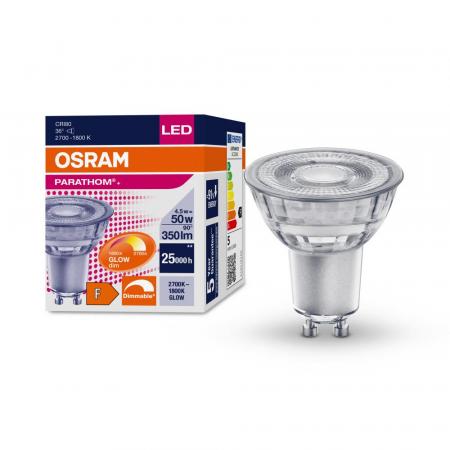 OSRAM GU10 PARATHOM PAR16 GLOWdim LED-Strahler 36°-Winkel 4.5W wie 50W 2700K dimmbares warmweißes Licht - Aktion: Nur noch angezeigter Bestand verfügbar